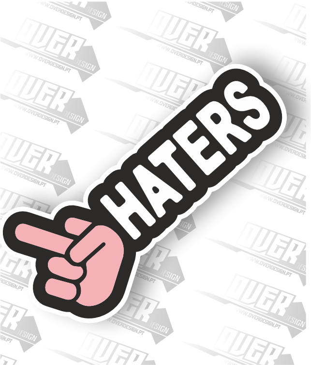 Autocolante “🖕 HATERS” – Zero Paciência para Negatividade 😎🔥