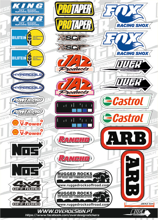 Folha com autocolantes