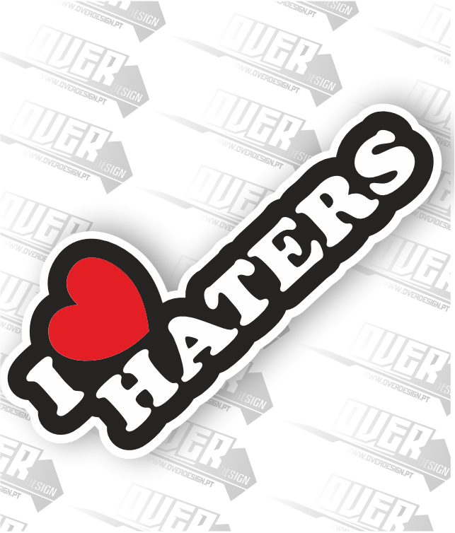 Autocolante “I ❤️ Haters” – Mostra a tua atitude!