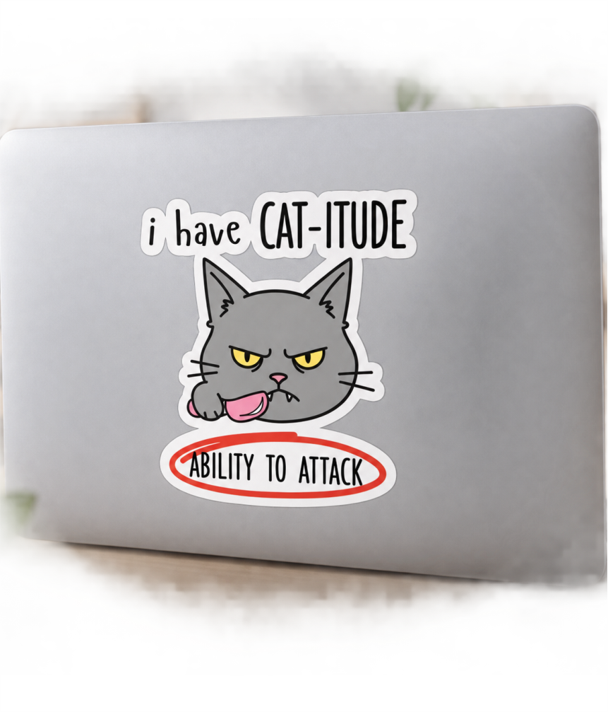 Autocolante Gato CAT-ITUDE — Atitude Felina