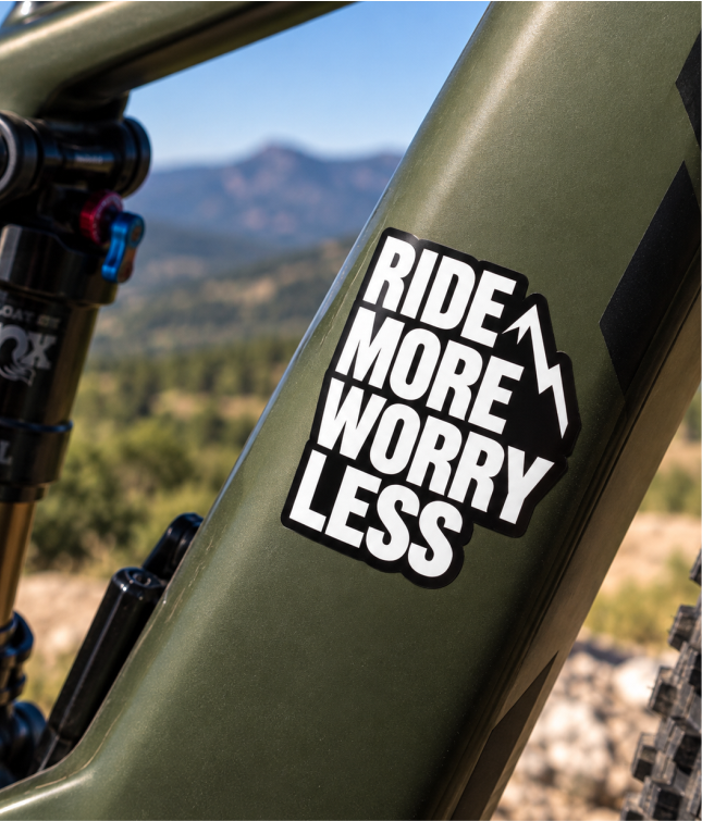 Autocolante RIDE MORE WORRY LESS – Ciclismo / BTT