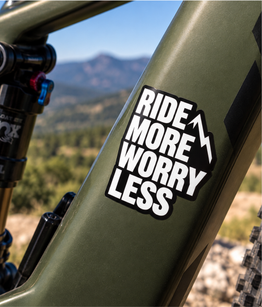 Autocolante RIDE MORE WORRY LESS – Ciclismo / BTT