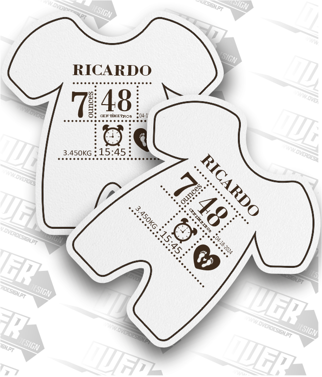 Íman de Frigorífico em MDF Personalizado – Lembrança de Nascimento