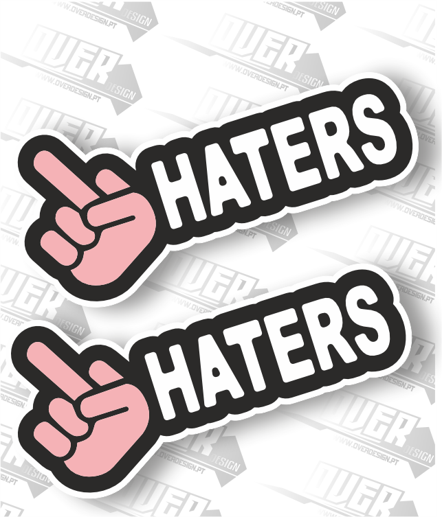Autocolante “🖕 HATERS” – Zero Paciência para Negatividade 😎🔥