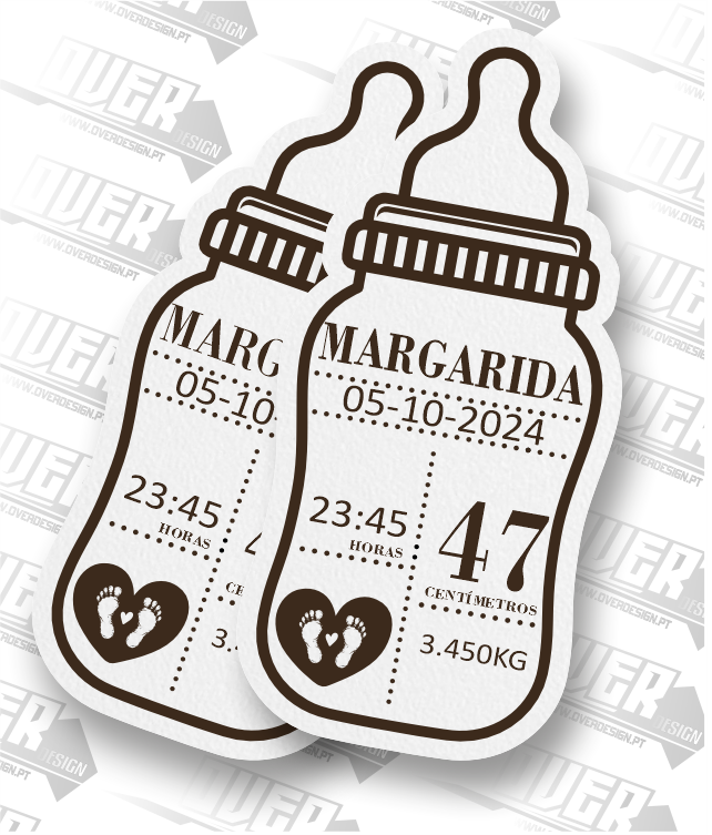 Íman de Frigorífico em MDF Personalizado – Lembrança de Nascimento 🍼