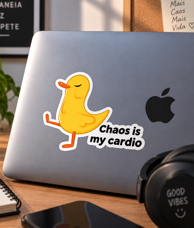 Autocolante Chaos Is My Cardio – Pato Funny