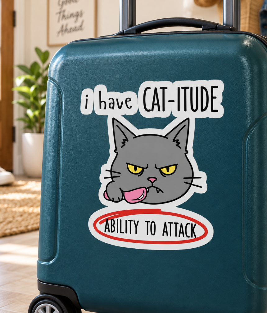 Autocolante Gato CAT-ITUDE — Atitude Felina