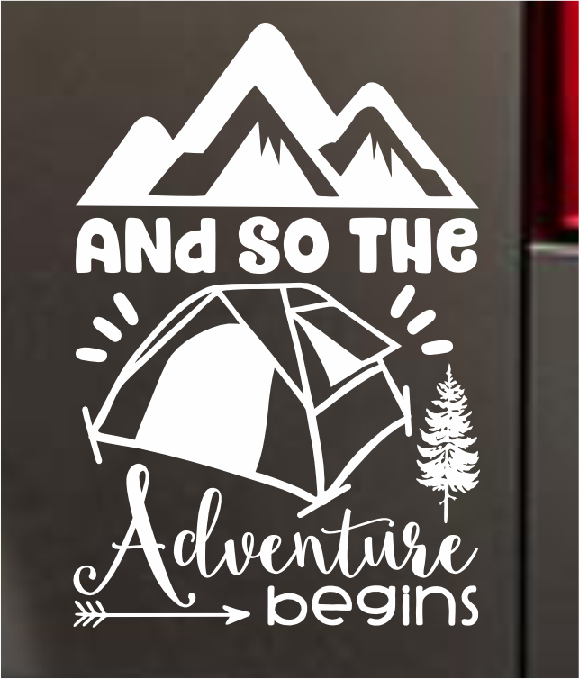 ⛺ Autocolante “And So The Adventure Begins” – E assim começa a aventura! ⛰️
