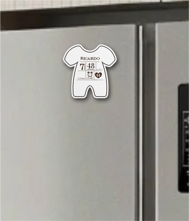 Íman de Frigorífico em MDF Personalizado – Lembrança de Nascimento