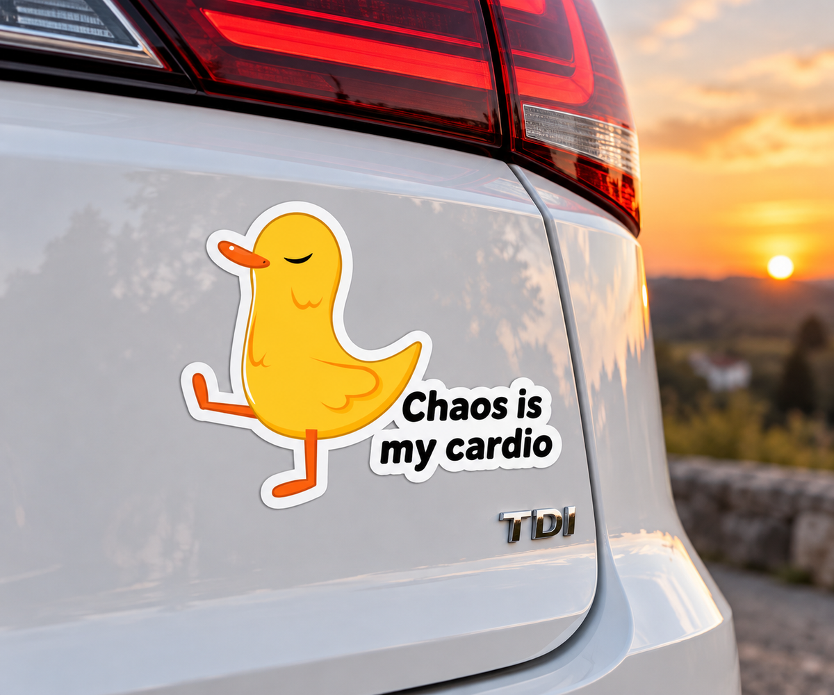 Autocolante Chaos Is My Cardio – Pato Funny