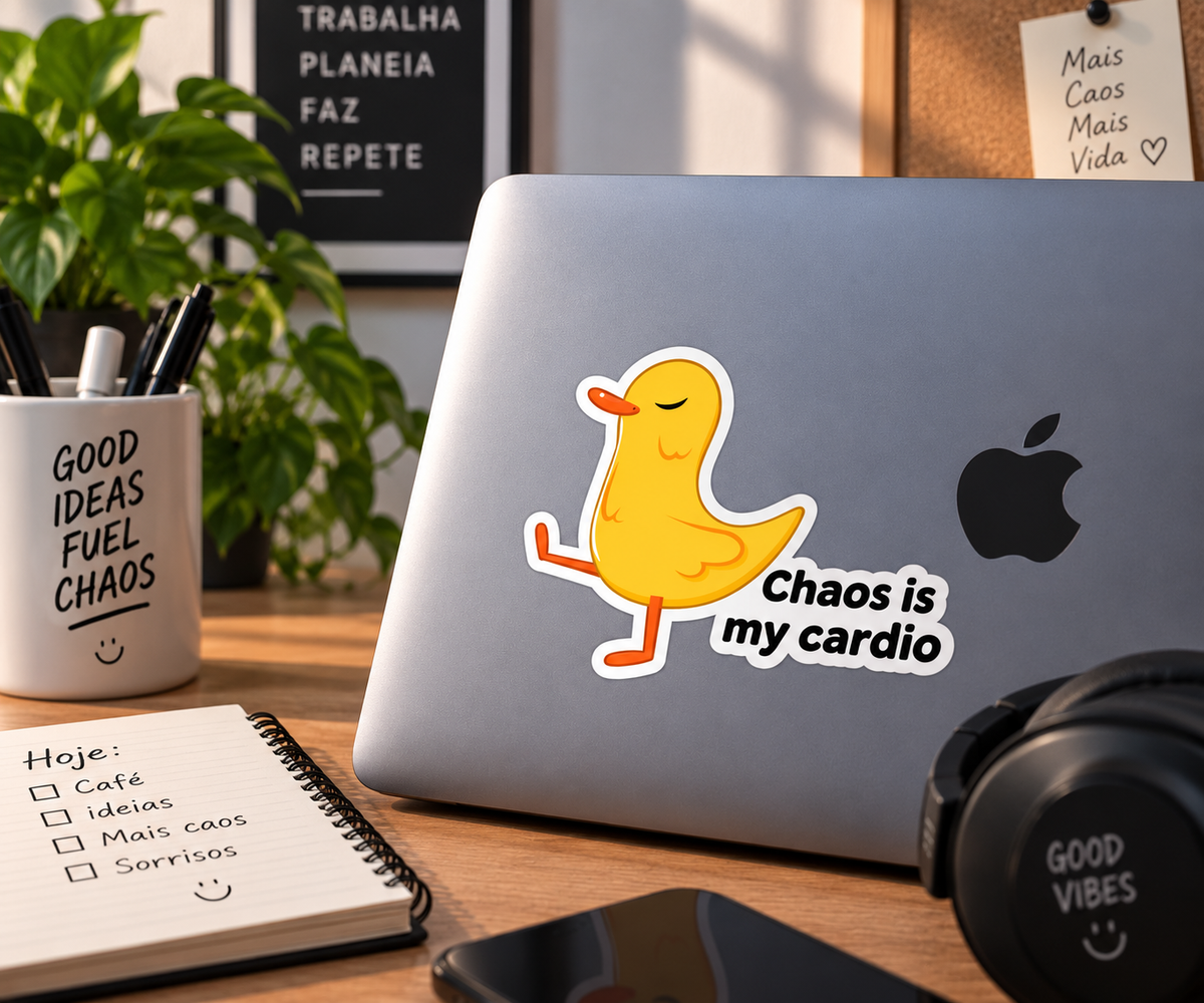 Autocolante Chaos Is My Cardio – Pato Funny